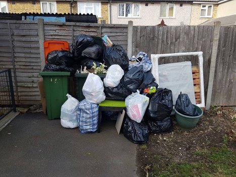 Construction waste being segregated on-site in Woolwich